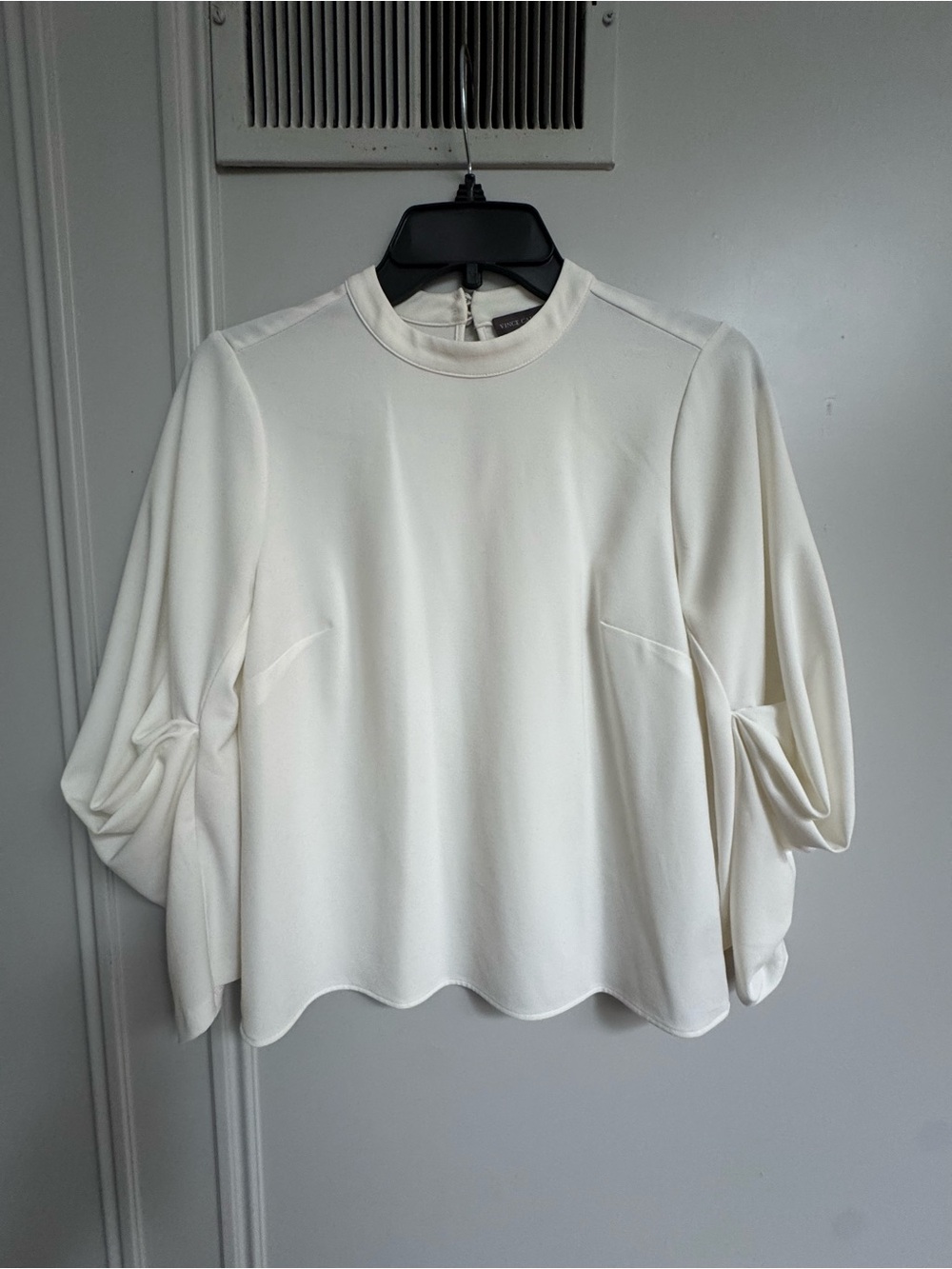 Elegant Cream Blouse with super cool draped sleeves